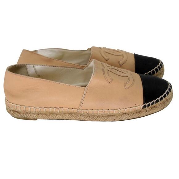 Chanel Espadrille 36 Leather Cap Toe Cc Flats CC-0402N-0098 - Picture 6 of 10